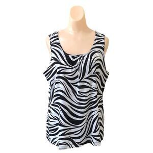 Chicos Womens Zebra Tank Top Size 2